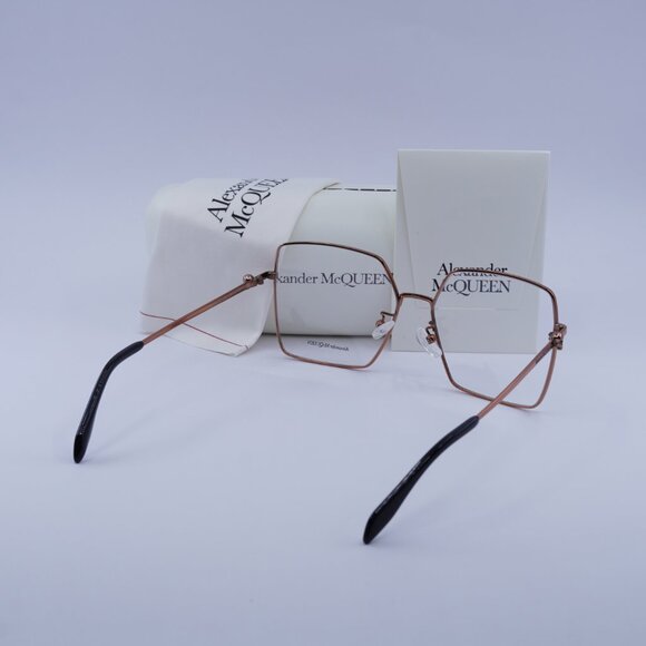 Alexander McQueen AM0276O 003 Eyeglasses Nude 57mm Square Frame - Picture 10 of 10